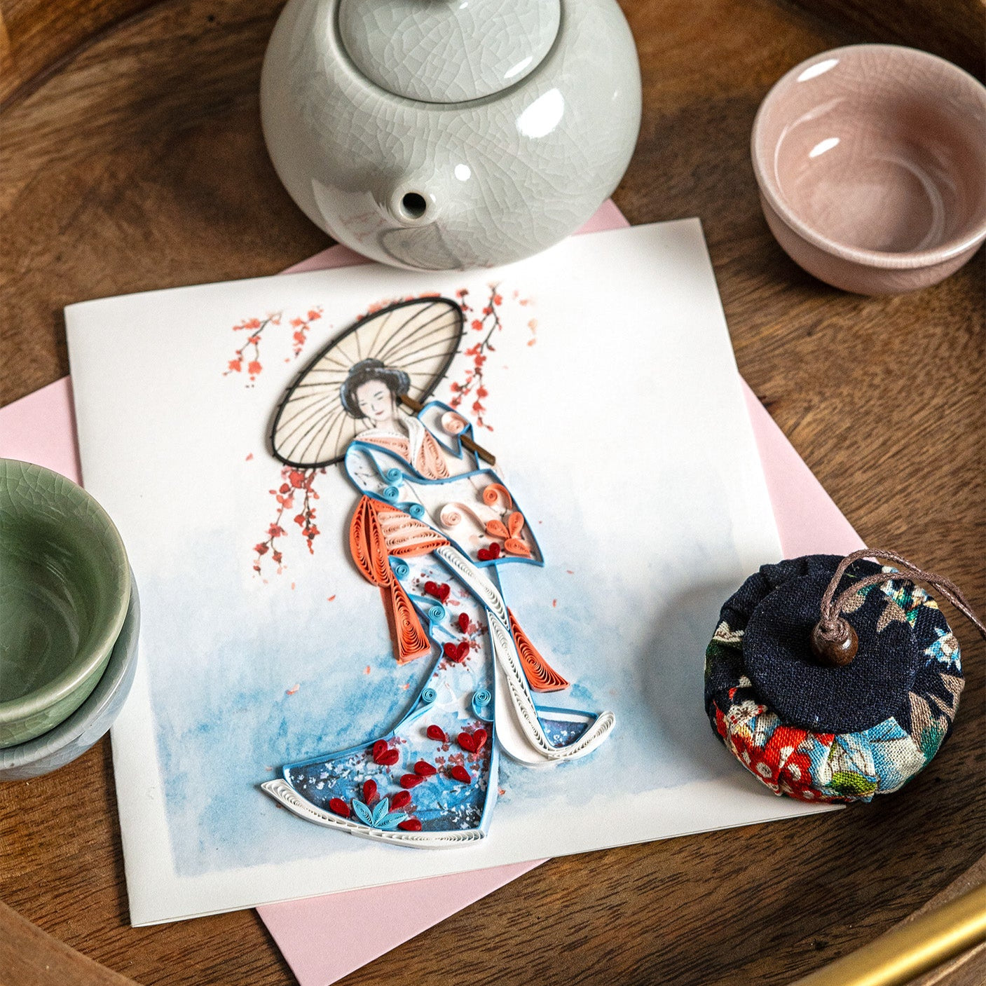 Kimono Quilling Card