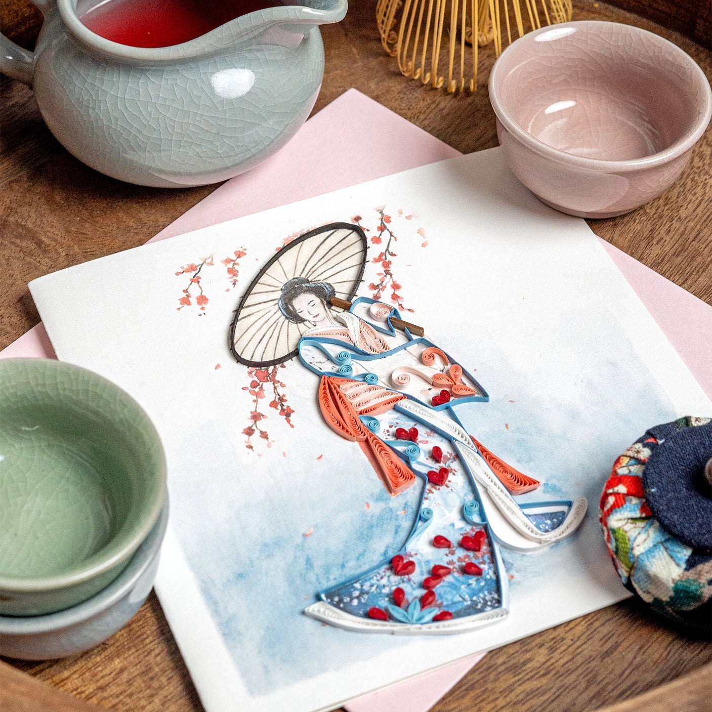 Kimono Quilling Card