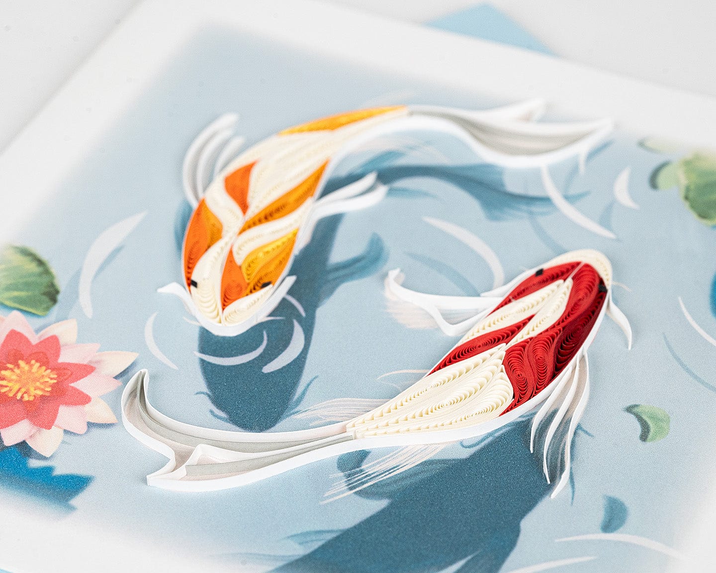 Koi Fish Pond Quilling Card