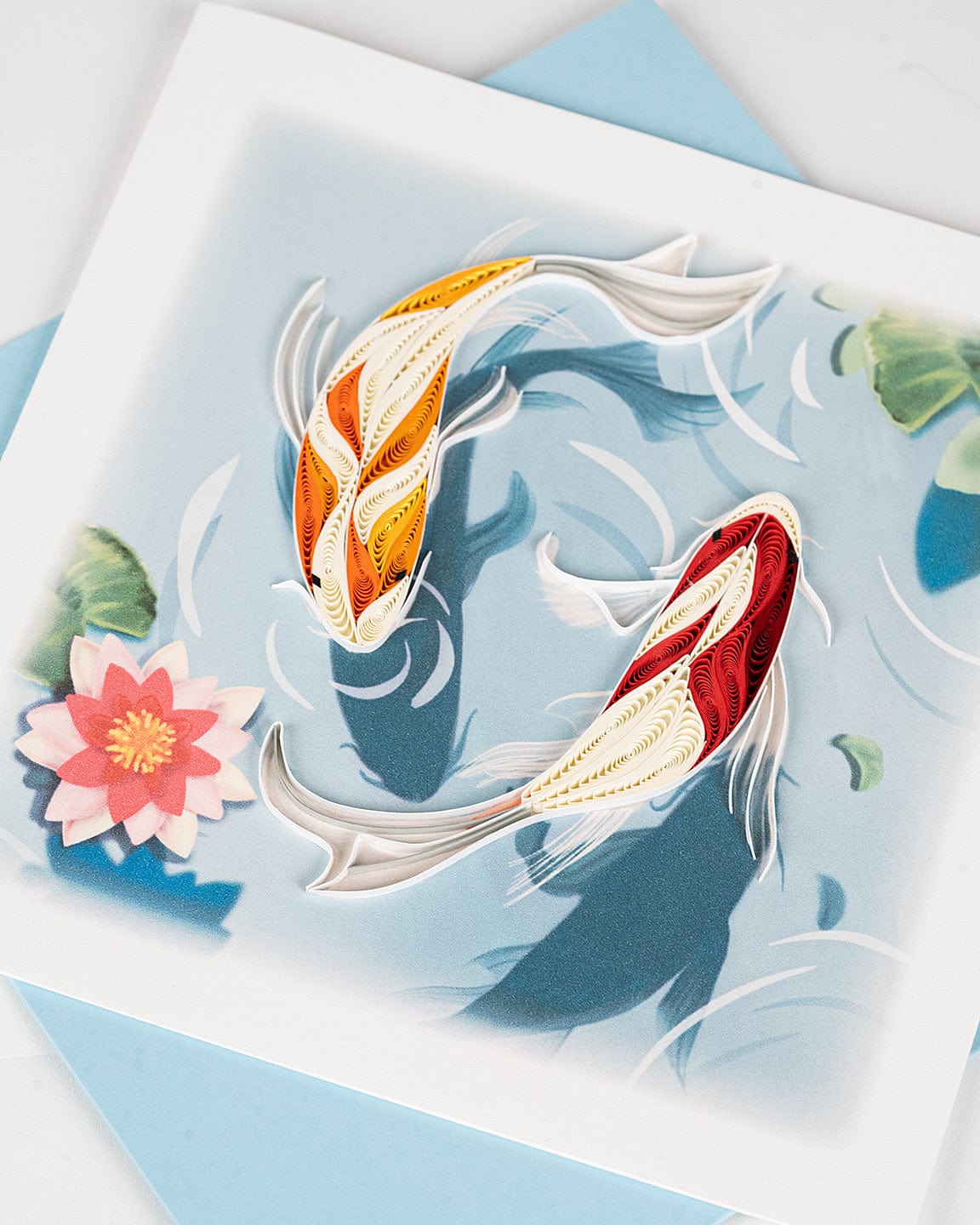 Koi Fish Pond Quilling Card