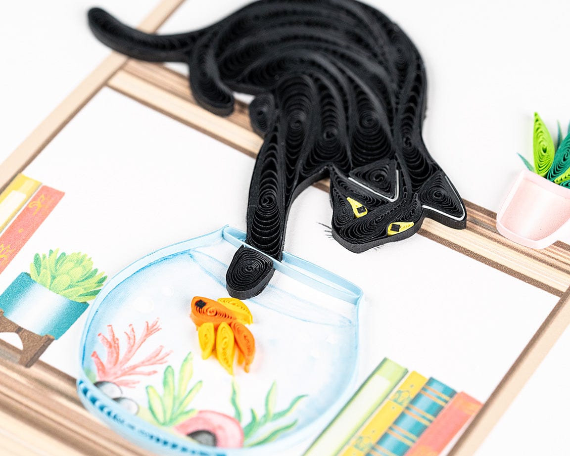 Mischievous Cat Quilling Card
