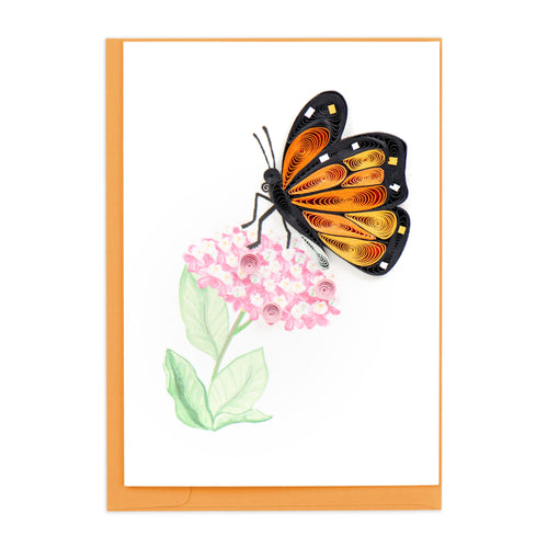 Monarch Milkweed Butterfly Gift Enclosure Quilling Card