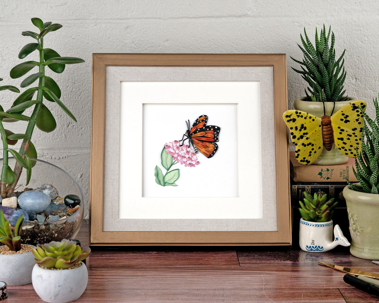 Monarch Milkweed Butterfly Quilling Card