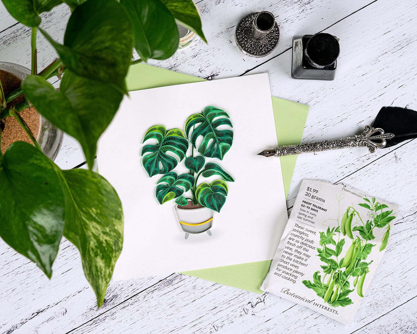Monstera Quilling Card