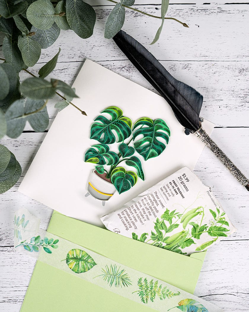 Monstera Quilling Card