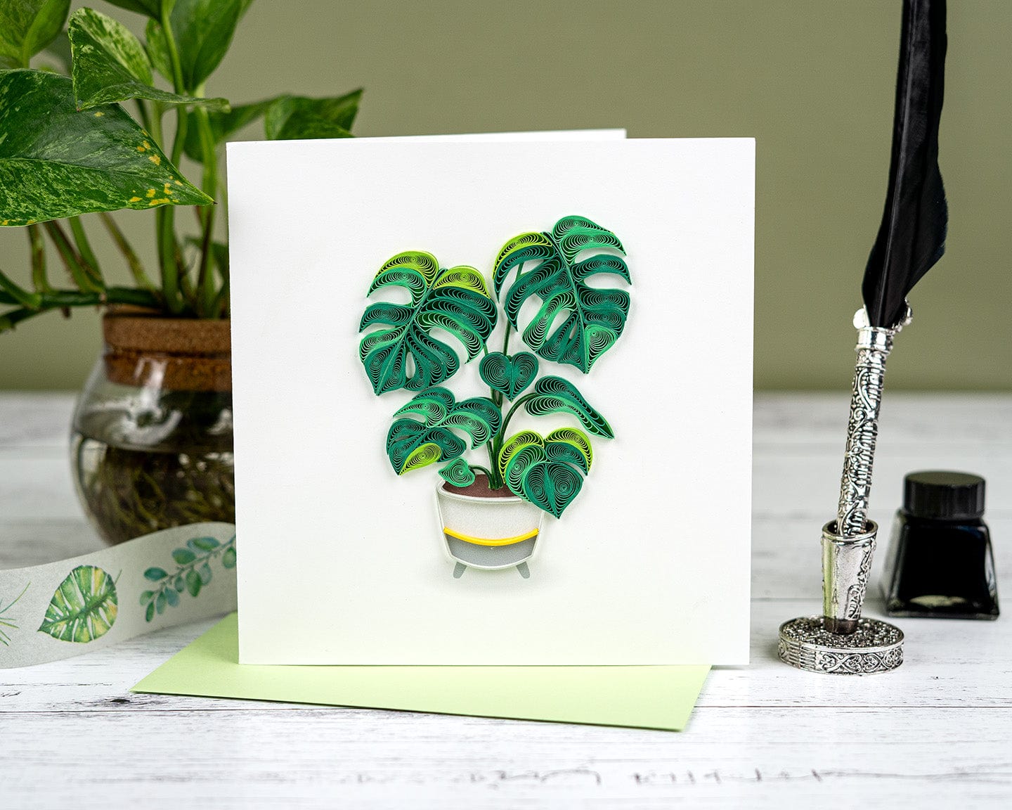 Monstera Quilling Card