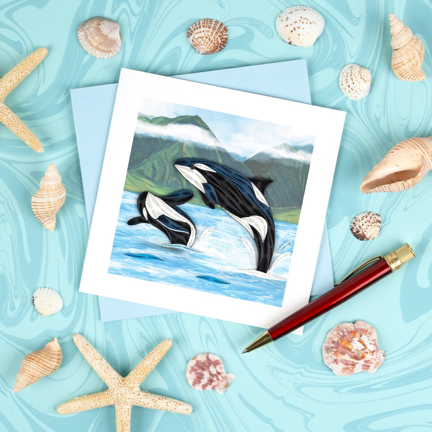 Orca Whales Quilling Quilling Card