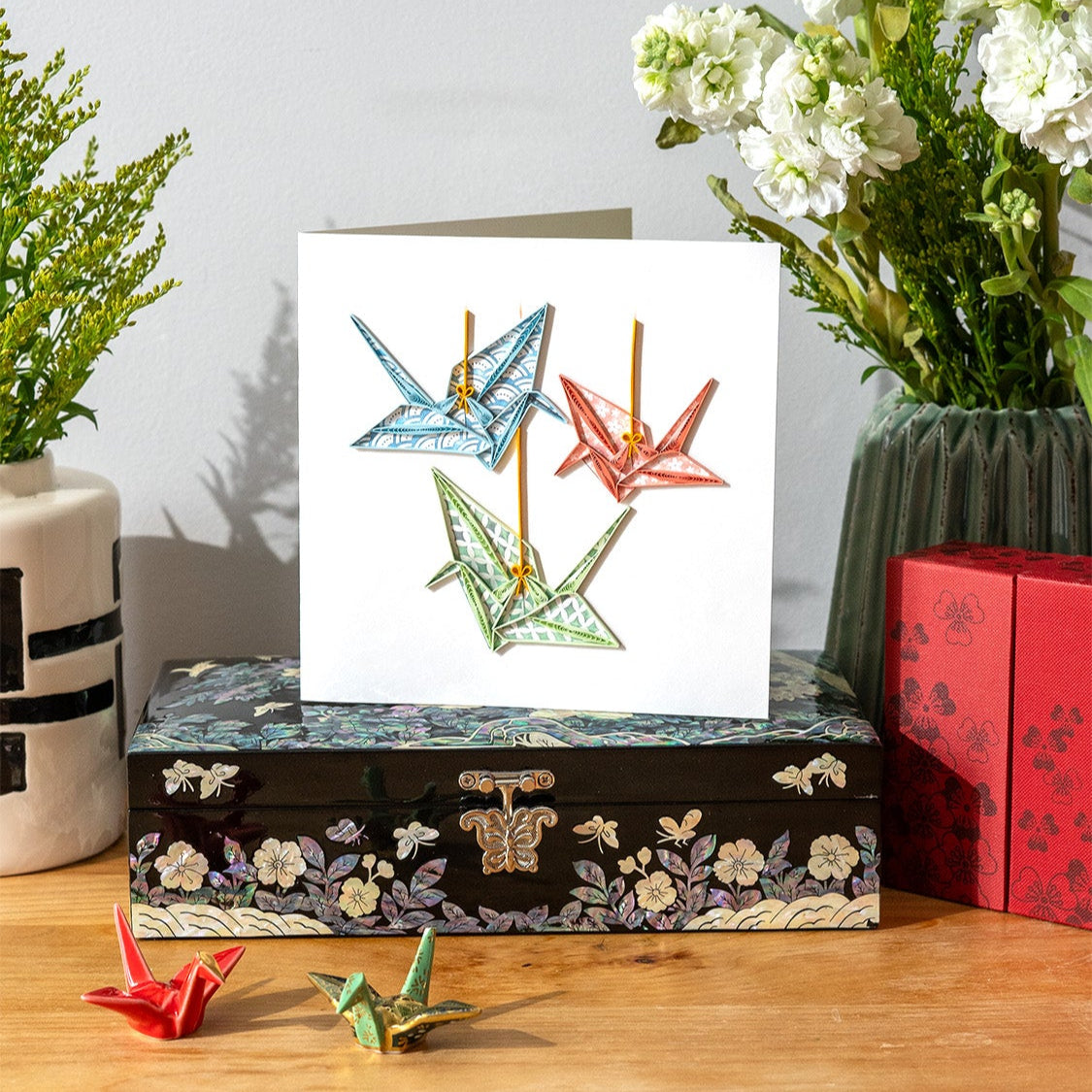 Origami Cranes Quilling Card