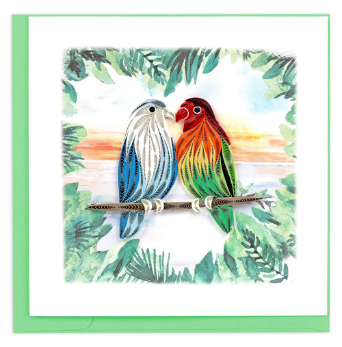 Pair of Lovebirds Quilling Card