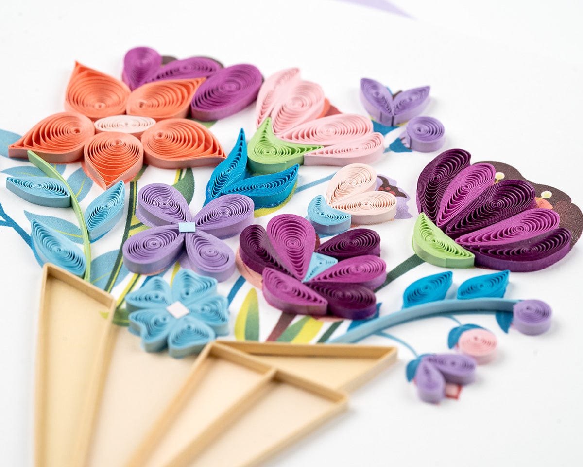 Playful Flower Bouquet Quilling Card