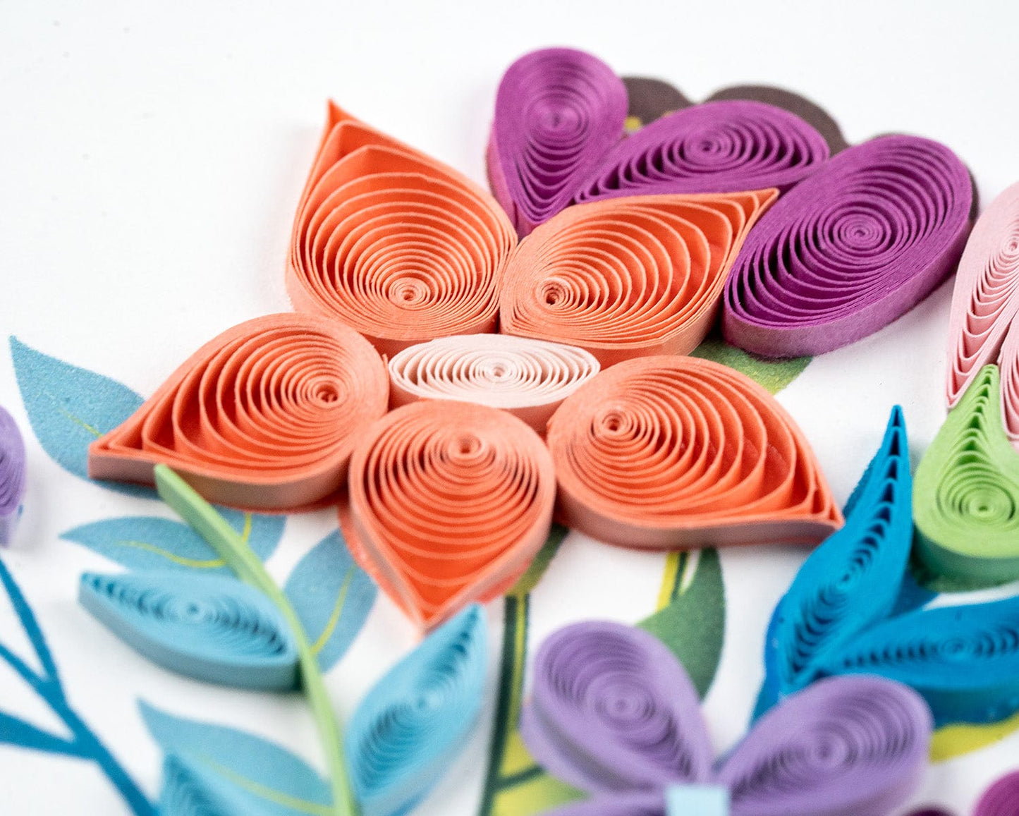 Playful Flower Bouquet Quilling Card