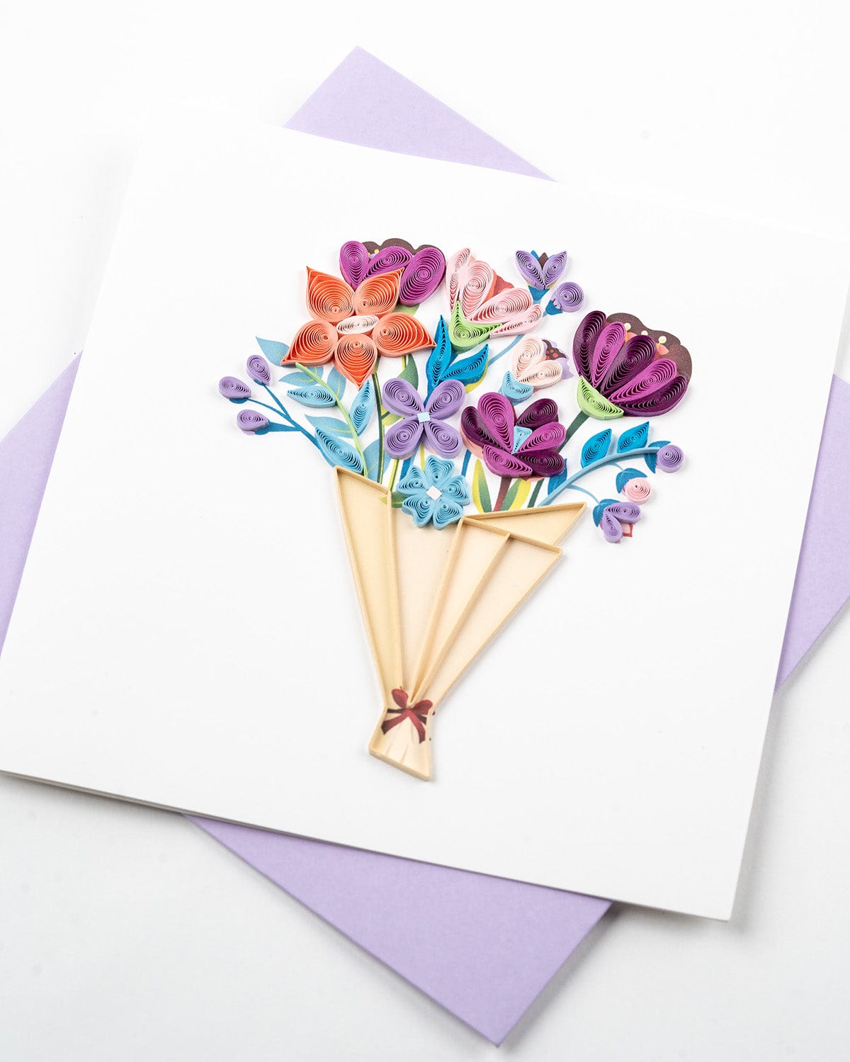 Playful Flower Bouquet Quilling Card
