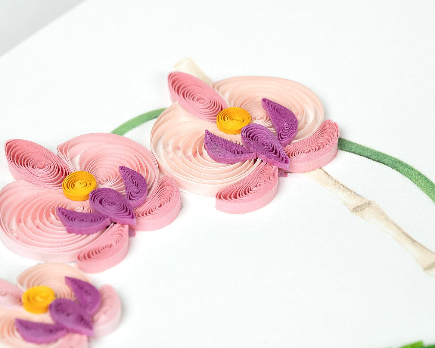 Potted Orchid Thank You Quilling Card