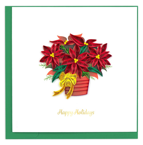 Potted Poinsettia Holiday Quilling Card