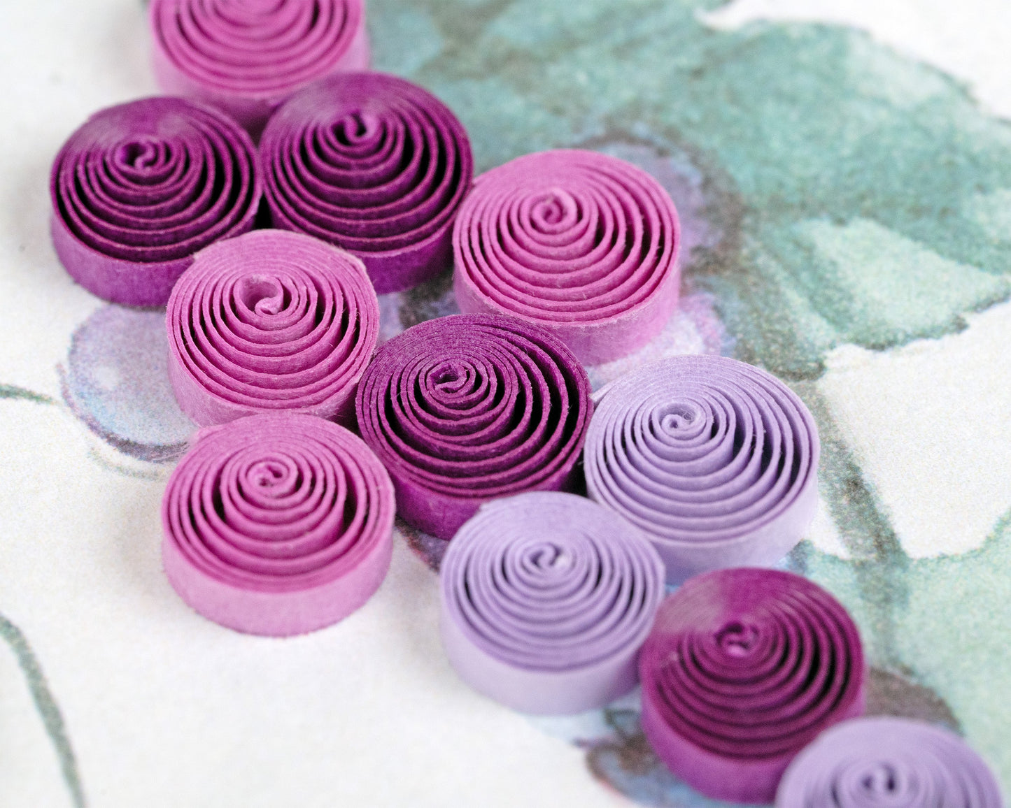 Purple Grapes & Bluebirds Quilling Card