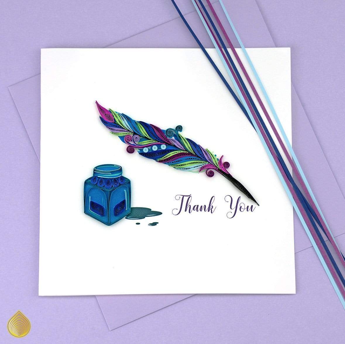 Quill & Ink Thank You Quilling Card