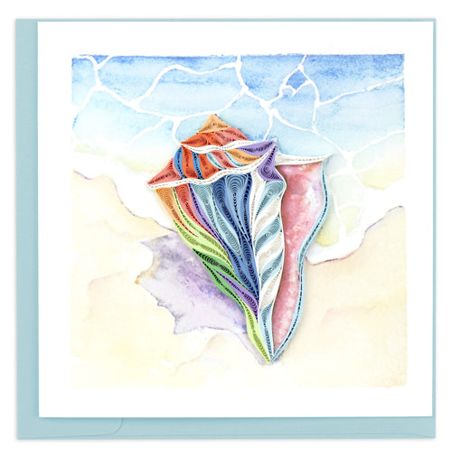 Rainbow Conch Shell Quilling Card