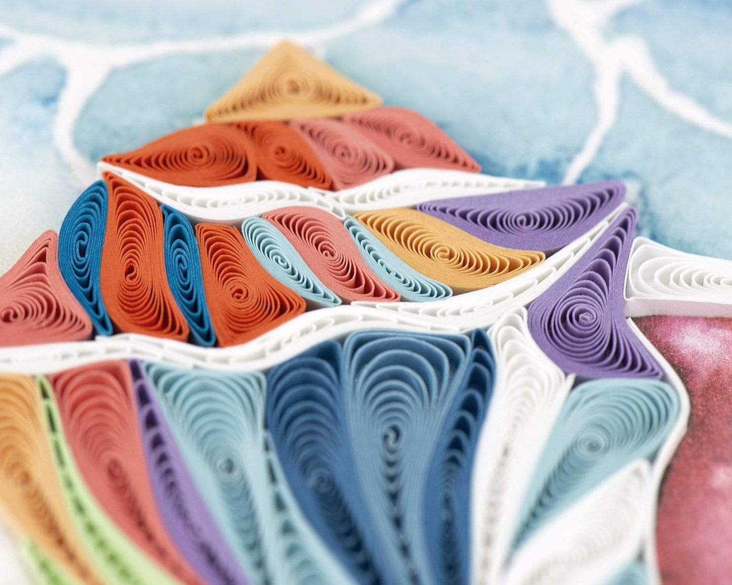 Rainbow Conch Shell Quilling Card