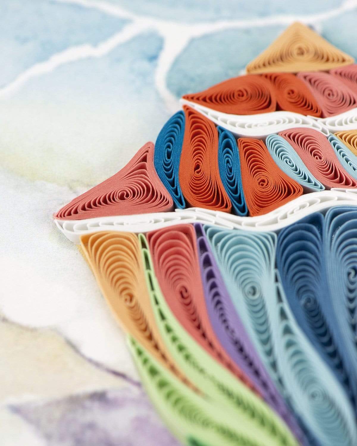 Rainbow Conch Shell Quilling Card