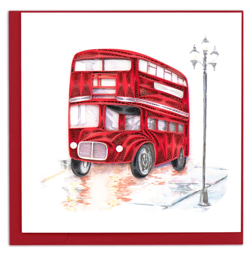 Red Double-decker Bus Quilling Card