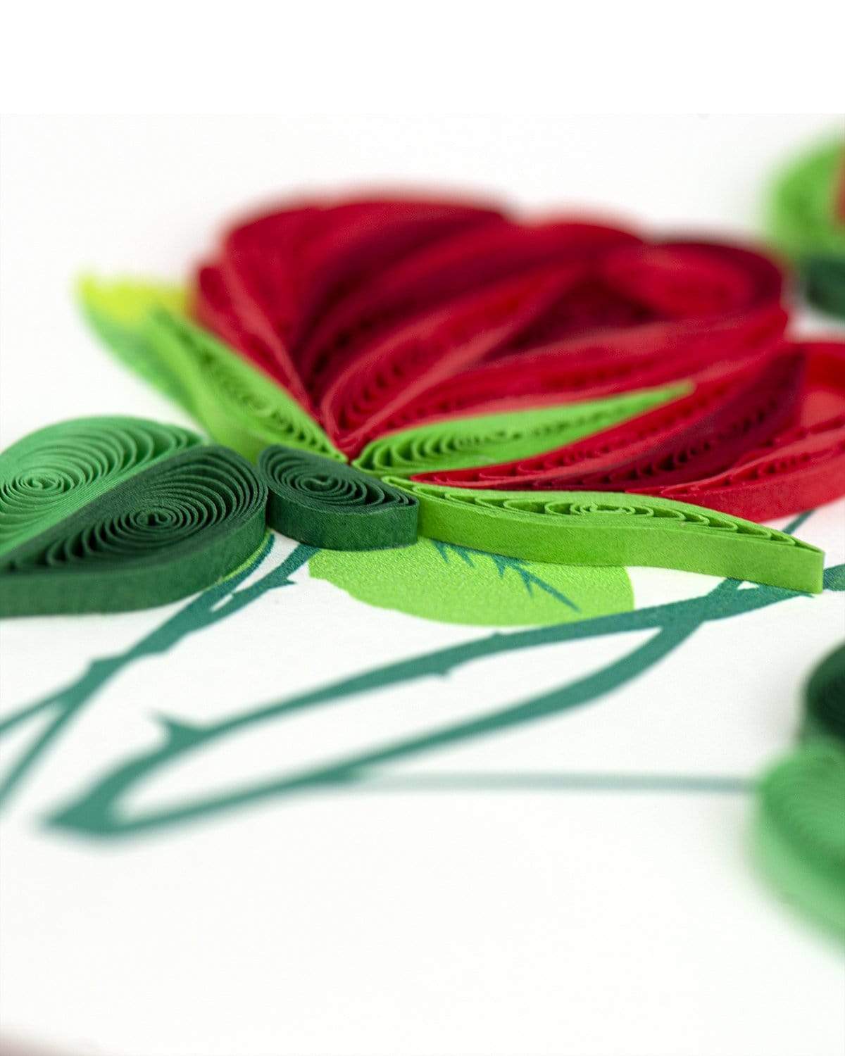 Red Roses Quilling Card