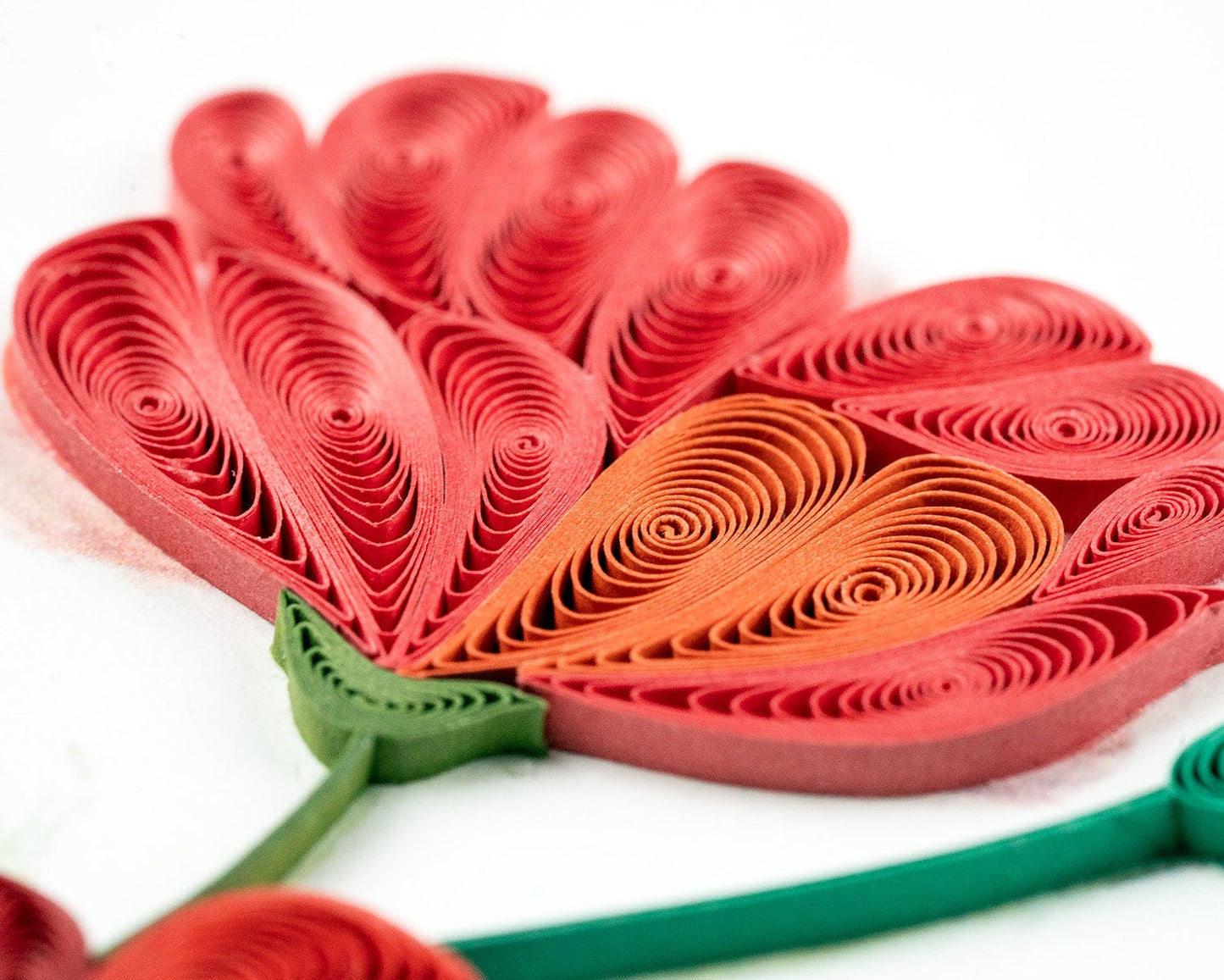 Red & Orange Poppies Quilling Card