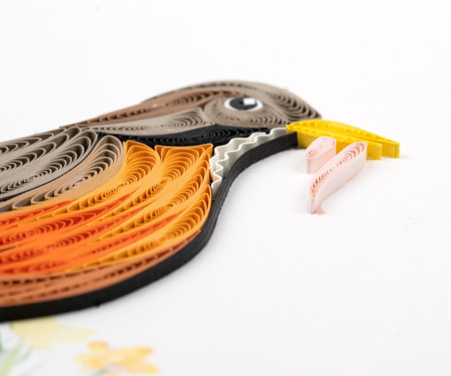 Robin with Worm Quilling Card