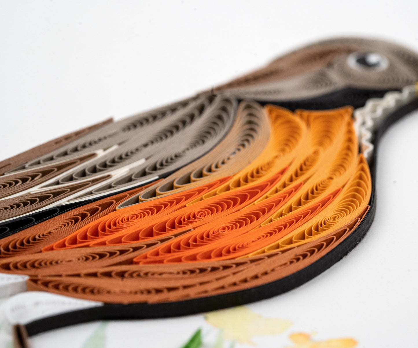 Robin with Worm Quilling Card