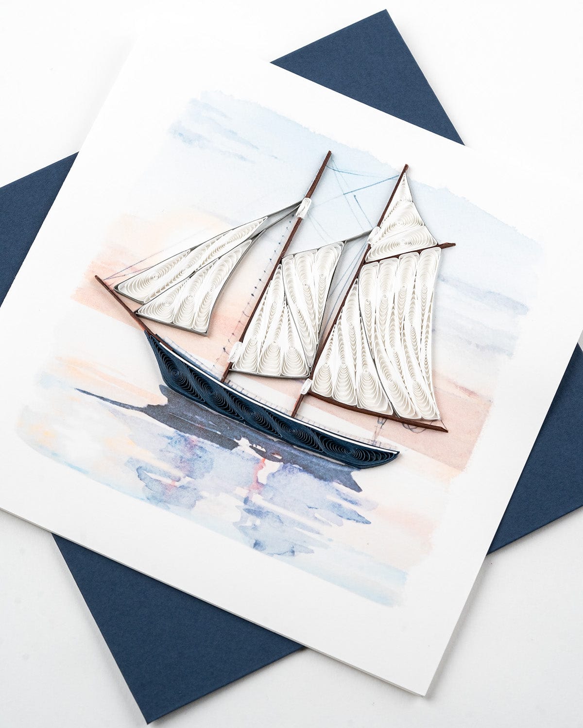 Schooner at Sunset Quilling Card