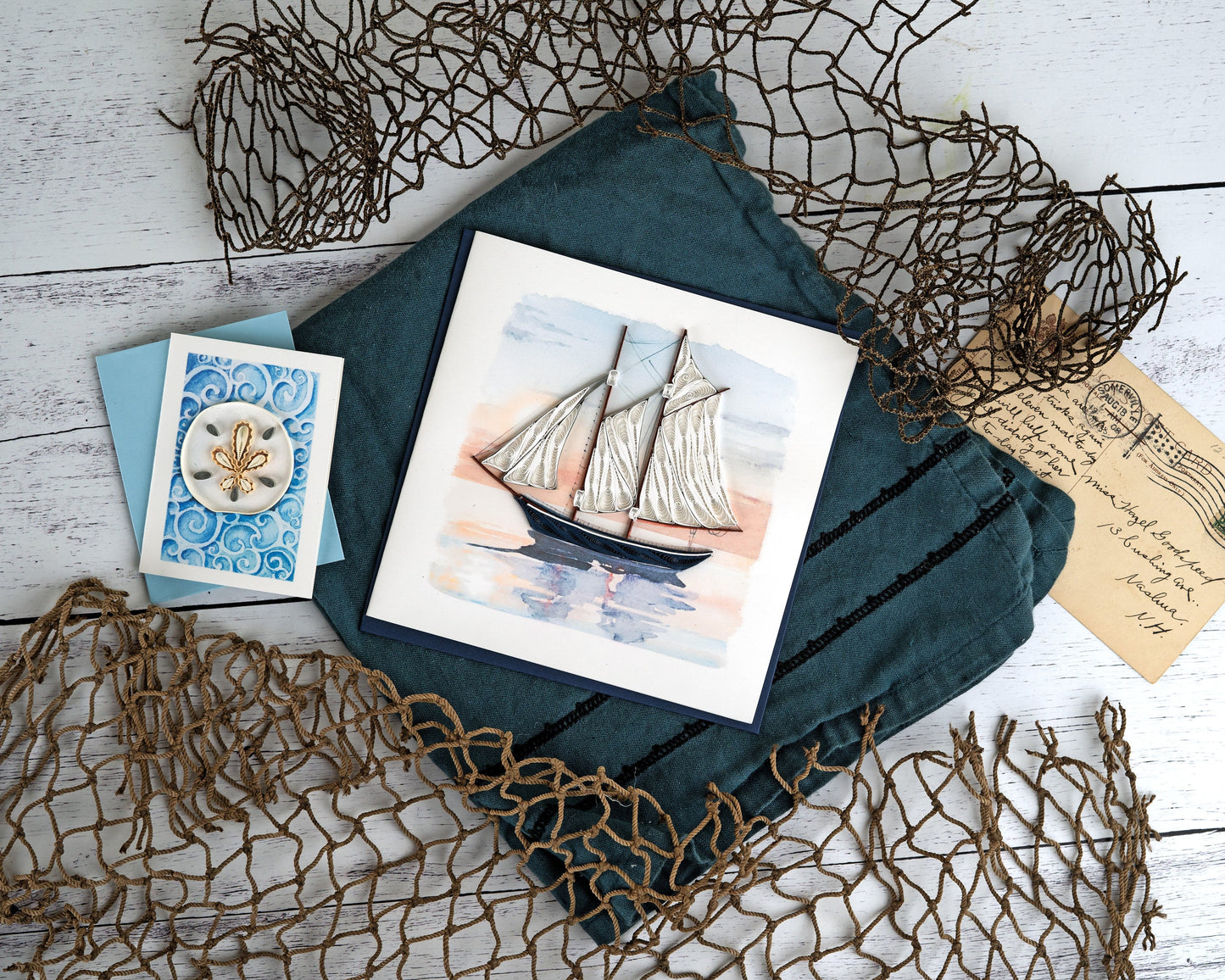 Schooner at Sunset Quilling Card