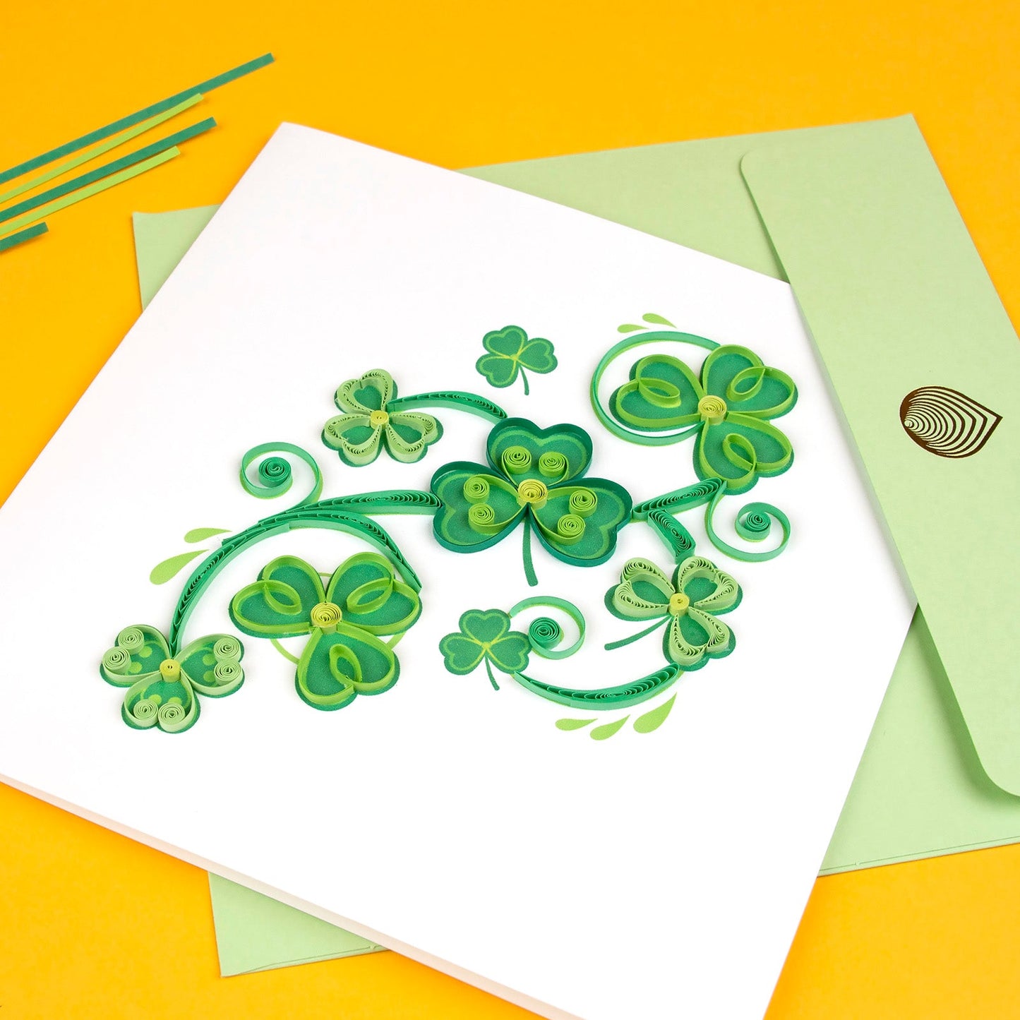 Shamrocks Quilling Card