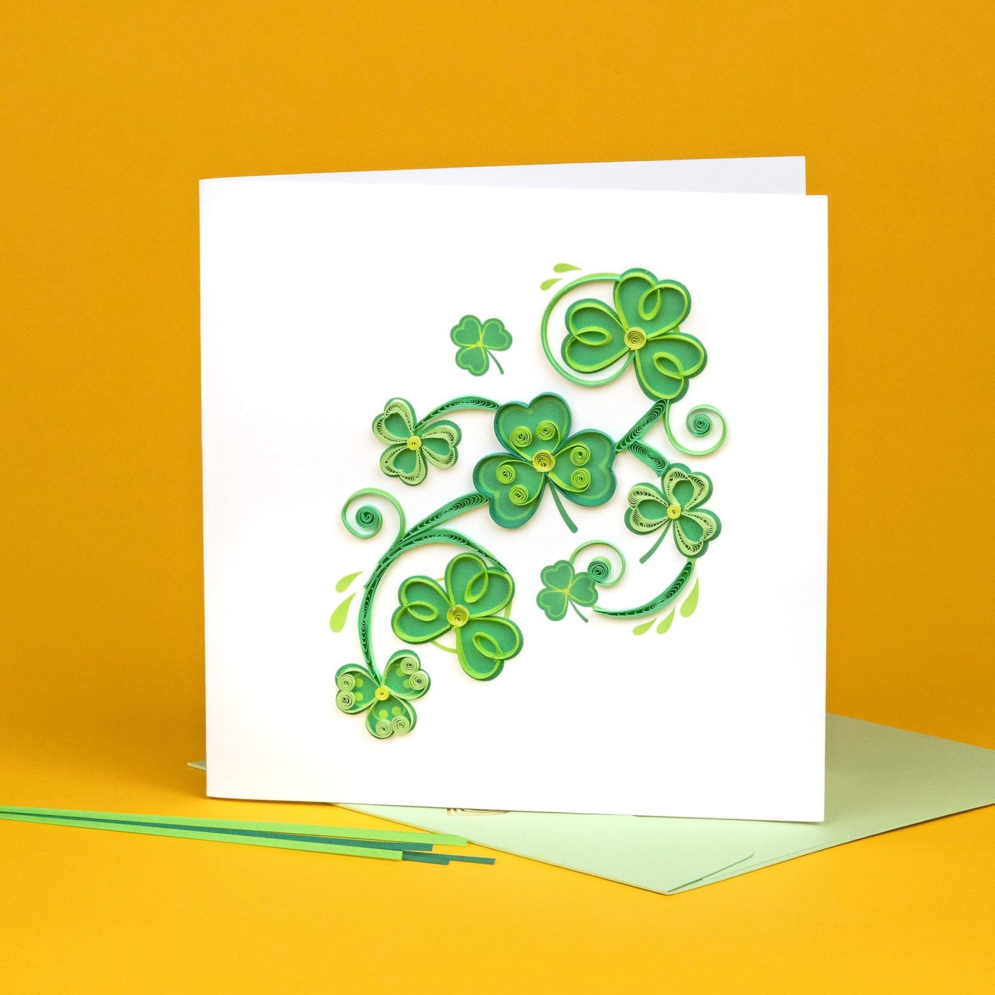 Shamrocks Quilling Card