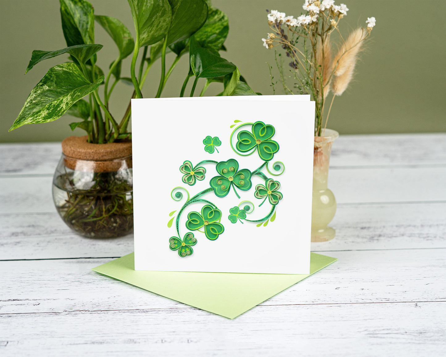 Shamrocks Quilling Card