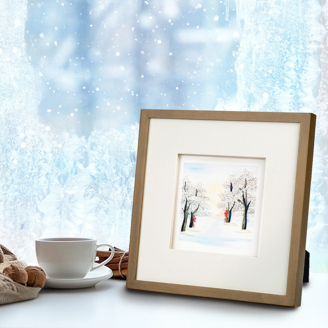 Snow Covered Trees Quilling Card