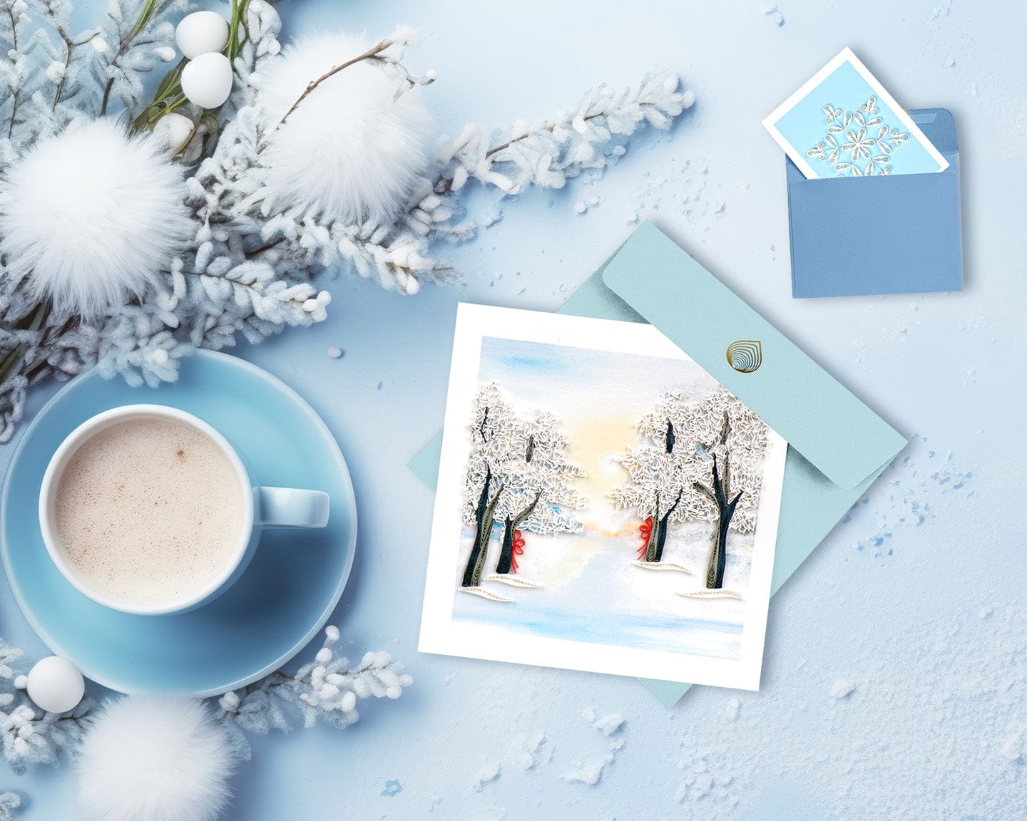 Snow Covered Trees Quilling Card