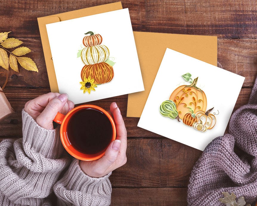 Stacked Pumpkins Quilling Card