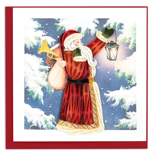Vintage Santa Christmas Quilling Card