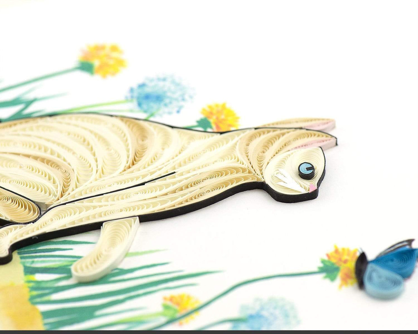 White Cat & Butterfly Quilling Card