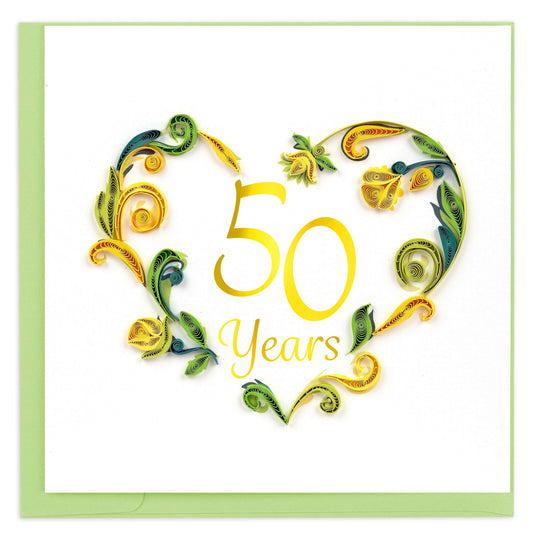 Quilled 50th Wedding Anniversary Card 7143253770319