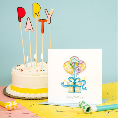 Quilled Balloon Surprise Birthday Card 4808660713551