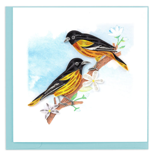 Baltimore Oriole Birds Quilling Card 