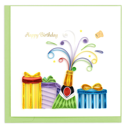 Birthday Champagne Quilling Card