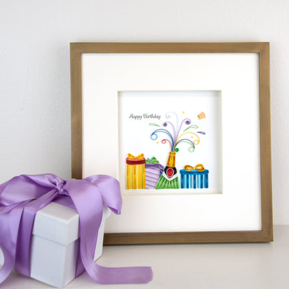 Quilled Birthday Champagne Greeting Card 4808659828815