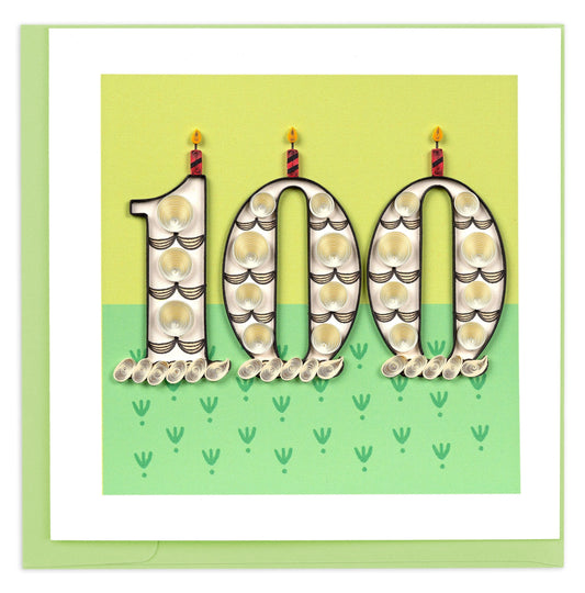 Birthday Milestone 100 Quilling Card