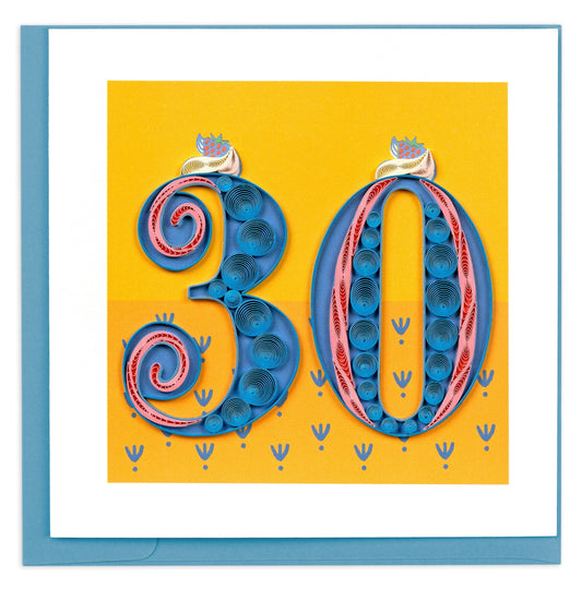 Birthday Milestone 30 Quilling Card
