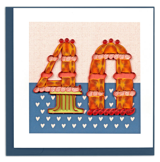 Birthday Milestone 40 Quilling Card