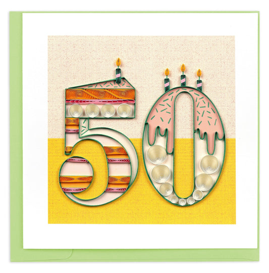 Birthday Milestone 50 Quilling Card