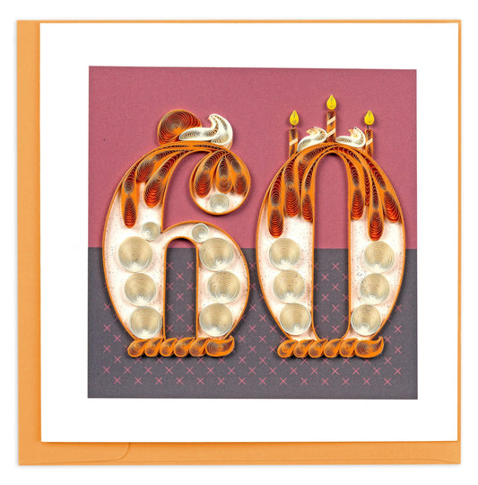 Birthday Milestone 60 Quilling Card