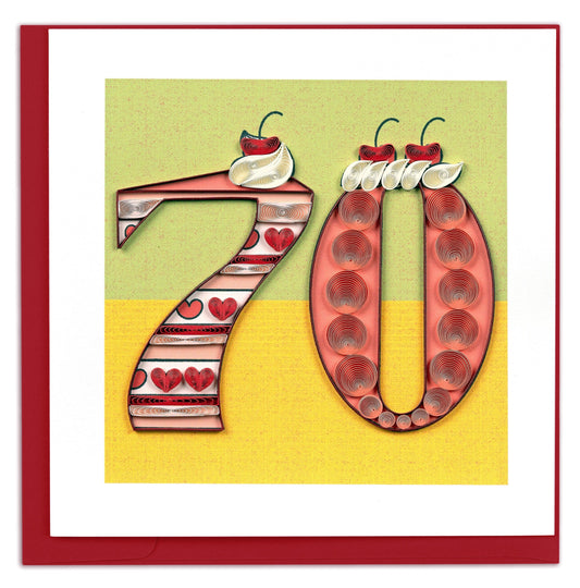 Birthday Milestone 70 Quilling Card
