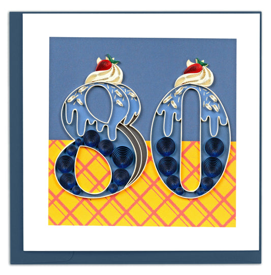 Birthday Milestone 80 Quilling Card